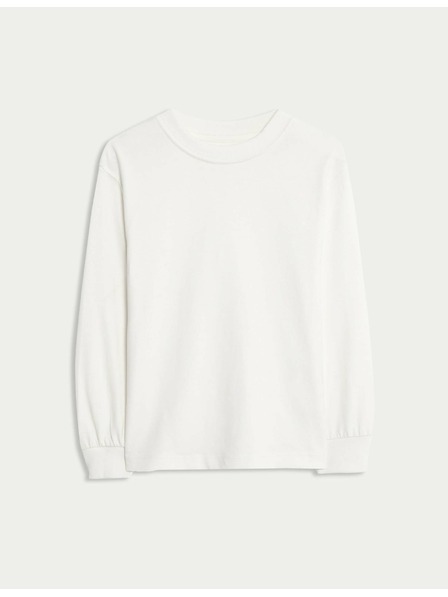 Marks & Spencer Tričko z čistej bavlny s dlhým rukávom, (2–8 rokov) Marks & Spencer biela