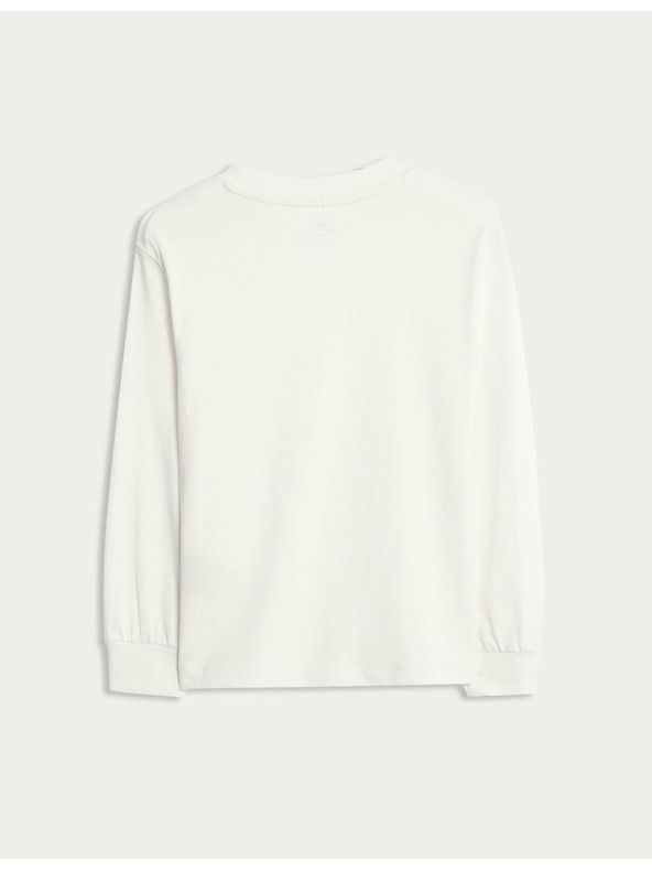 Marks & Spencer Tričko z čistej bavlny s dlhým rukávom, (2–8 rokov) Marks & Spencer biela