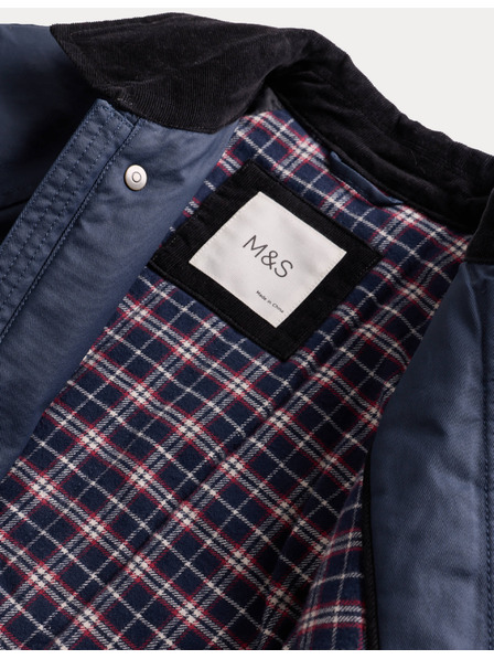 Marks & Spencer Voskovaná bunda s menčestrovým golierom (2–8 rokov) Marks & Spencer námorníctva modrá