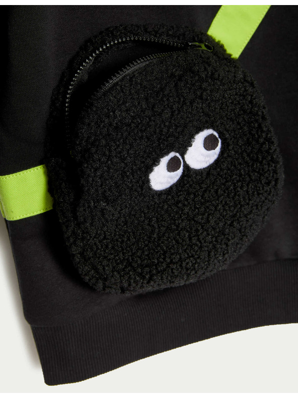 Marks & Spencer Mikina Monster s bavlnou (2-8 rokov) Marks & Spencer čierna