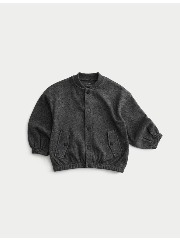 Marks & Spencer Žerzejová bunda bomber zo zmesi bavlny (2–8 rokov) Marks & Spencer šedá