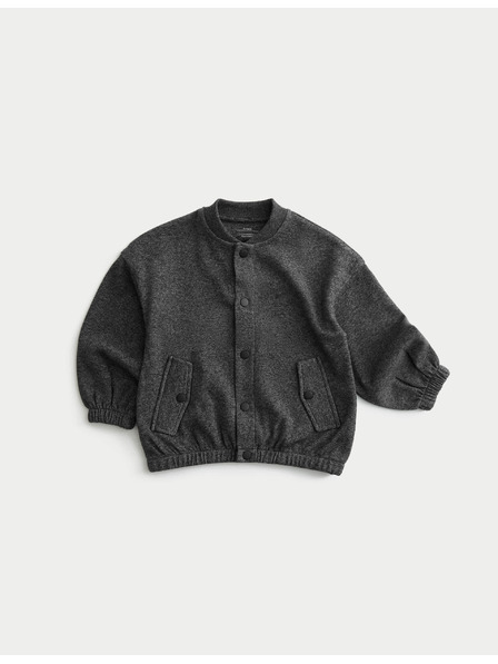 Marks & Spencer Žerzejová bunda bomber zo zmesi bavlny (2–8 rokov) Marks & Spencer šedá
