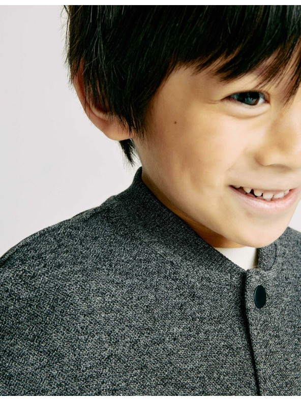 Marks & Spencer Žerzejová bunda bomber zo zmesi bavlny (2–8 rokov) Marks & Spencer šedá