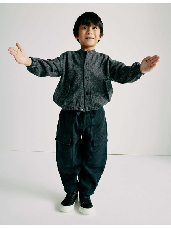 Marks & Spencer Žerzejová bunda bomber zo zmesi bavlny (2–8 rokov) Marks & Spencer šedá