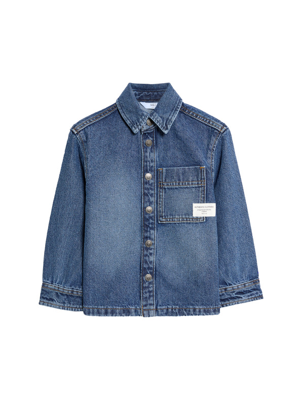 Marks & Spencer Džínsové tričko z čistej bavlny s keprom (2-8 rokov) Marks & Spencer námorníctva modrá