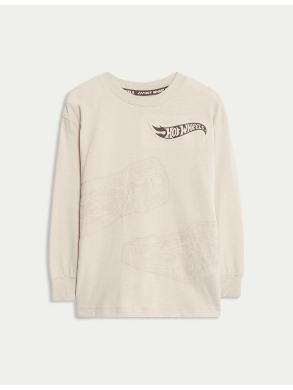 Marks & Spencer Top s motívom Hot Wheels™ z čistej bavlny (2–8 rokov) Marks & Spencer smotanová
