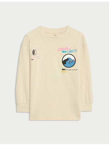 Marks & Spencer Tričko s grafikou z čistej bavlny (2-8 rokov) Marks & Spencer sivá