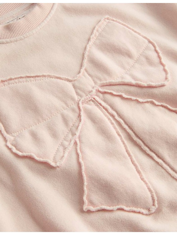 Marks & Spencer Dvojdielny outfit mikiny s potlačou mašličiek, s vysokým podielom bavlny (2–8 rokov) Marks & Spencer ružová