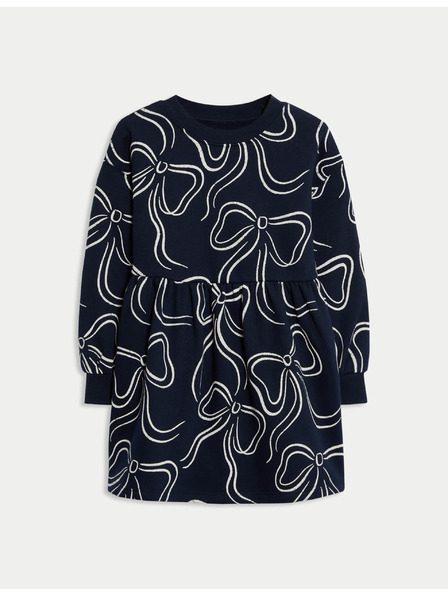 Marks & Spencer Šaty s vysokým podielom bavlny (2–8 rokov) Marks & Spencer námorná modrá