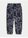 Marks & Spencer Teplákové nohavice s bohatou bavlnou a mašľou (2-8 rokov) Marks & Spencer námorícka modrá
