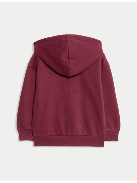 Marks & Spencer Mikina s kapucňou, grafickým motívom srdiečok a vysokým podielom bavlny (2–8 rokov) Marks & Spencer červená