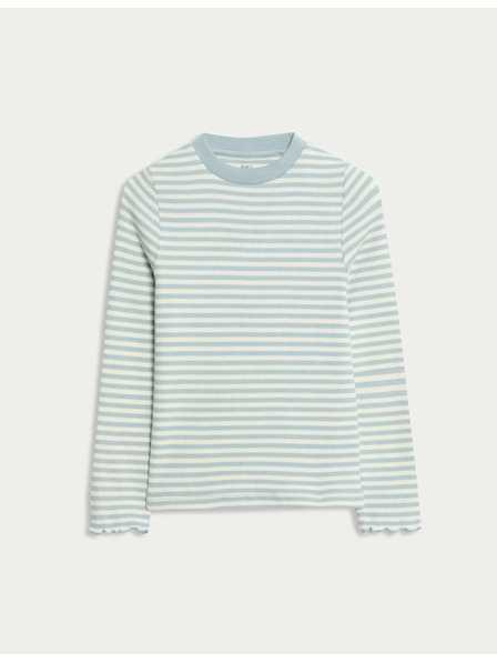 Marks & Spencer Rebrovaný top s vysokým podielom bavlny (2–8 rokov) Marks & Spencer modrá