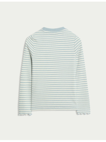 Marks & Spencer Rebrovaný top s vysokým podielom bavlny (2–8 rokov) Marks & Spencer modrá