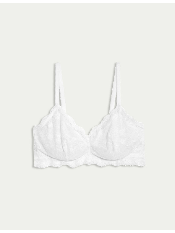 Marks & Spencer Čipkovaná braletka Jasmine bez kostíc, veľ. A–E Marks & Spencer biela