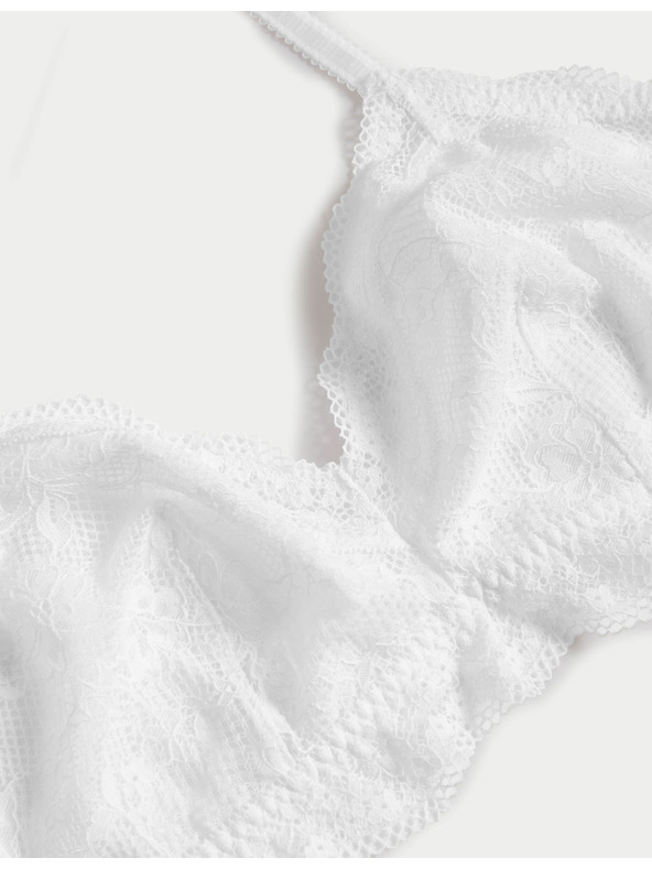 Marks & Spencer Čipkovaná braletka Jasmine bez kostíc, veľ. A–E Marks & Spencer biela