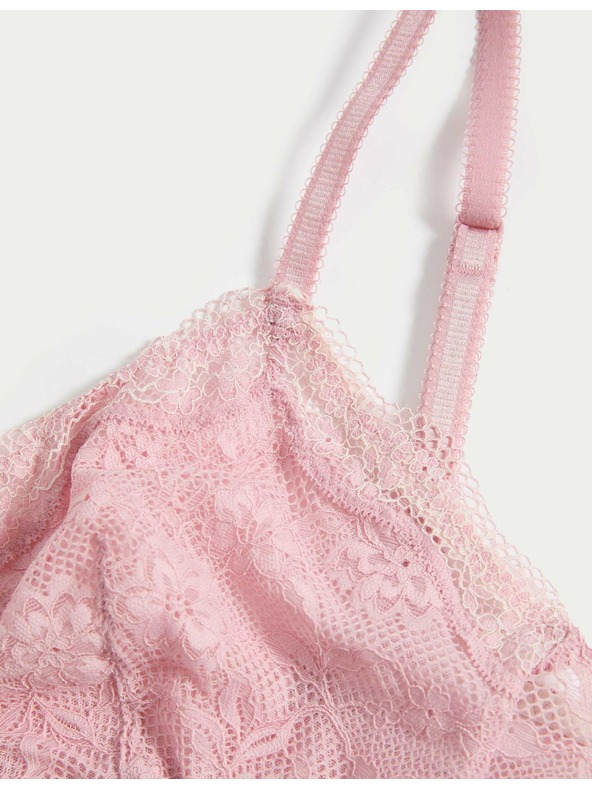 Marks & Spencer Čipkovaná braletka Jasmine bez kostíc, veľ. A–E Marks & Spencer ružová