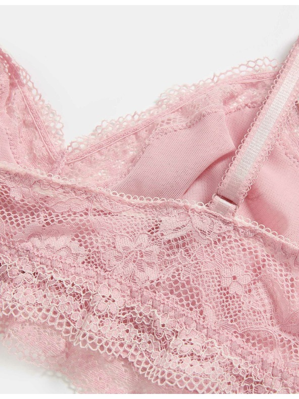 Marks & Spencer Čipkovaná braletka Jasmine bez kostíc, veľ. A–E Marks & Spencer ružová