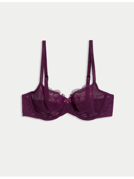 Marks & Spencer Balkónová podprsenka Jasmine s kosticami a čipkou, veľ. A–E Marks & Spencer ružová