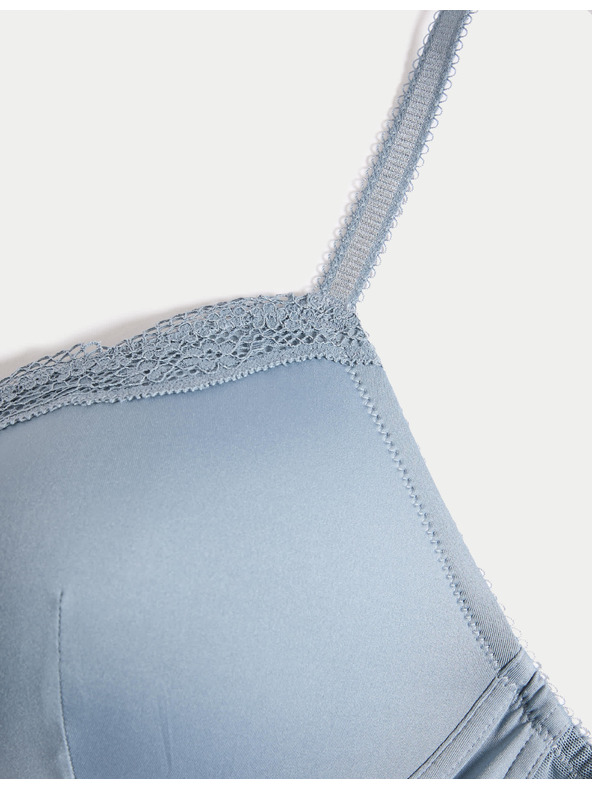 Marks & Spencer Čipkovaná podprsenka Jasmine, plný košíček, bez kostíc (A–E) Marks & Spencer modrá