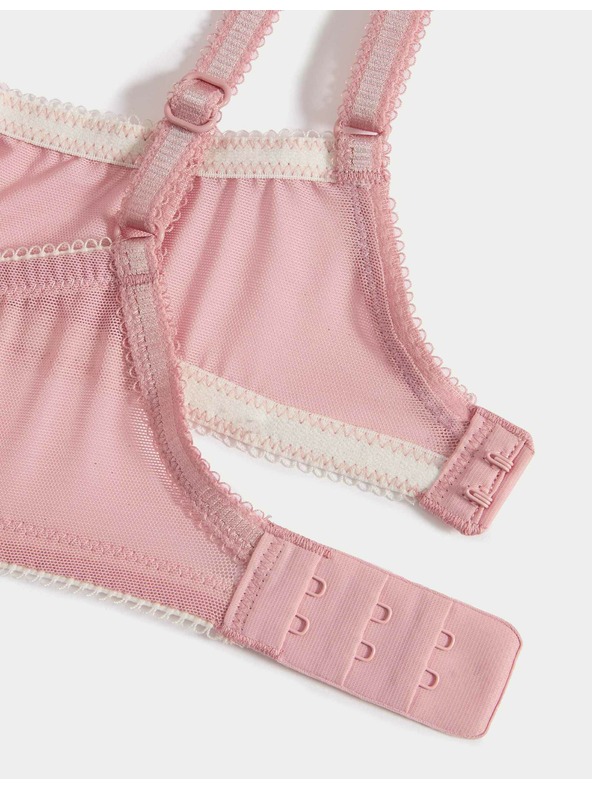 Marks & Spencer Čipkovaná podprsenka Jasmine, plný košíček, bez kostíc (A–E) Marks & Spencer ružová