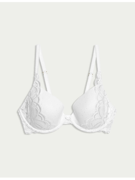 Marks & Spencer Dekoltová podprsenka Amelia s kostícami a čipkou, veľ. A–E Marks & Spencer biela