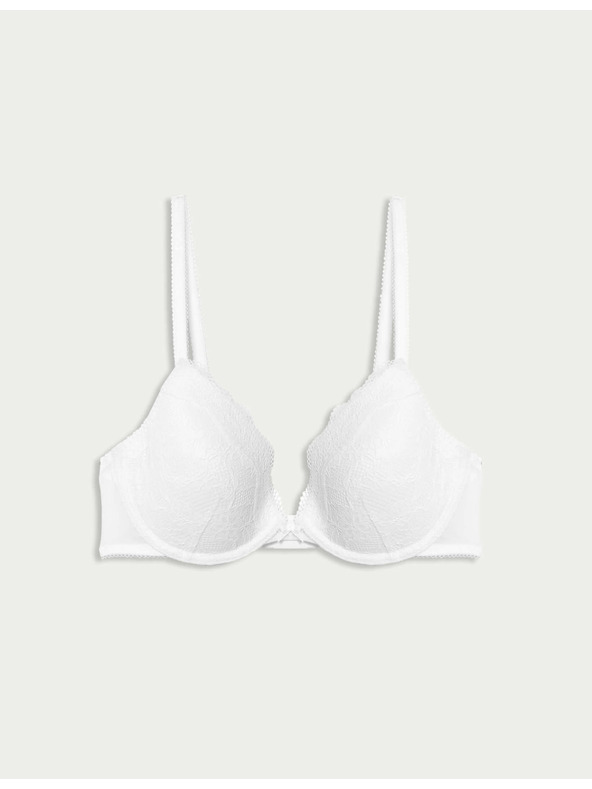 Marks & Spencer Dekoltová podprsenka s kostícami a čipkou, veľ. A–E Marks & Spencer biela