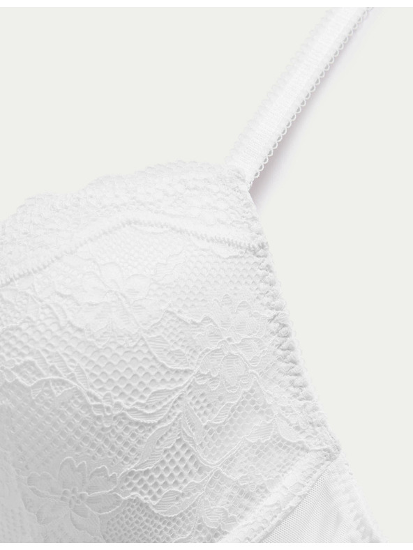 Marks & Spencer Dekoltová podprsenka s kostícami a čipkou, veľ. A–E Marks & Spencer biela