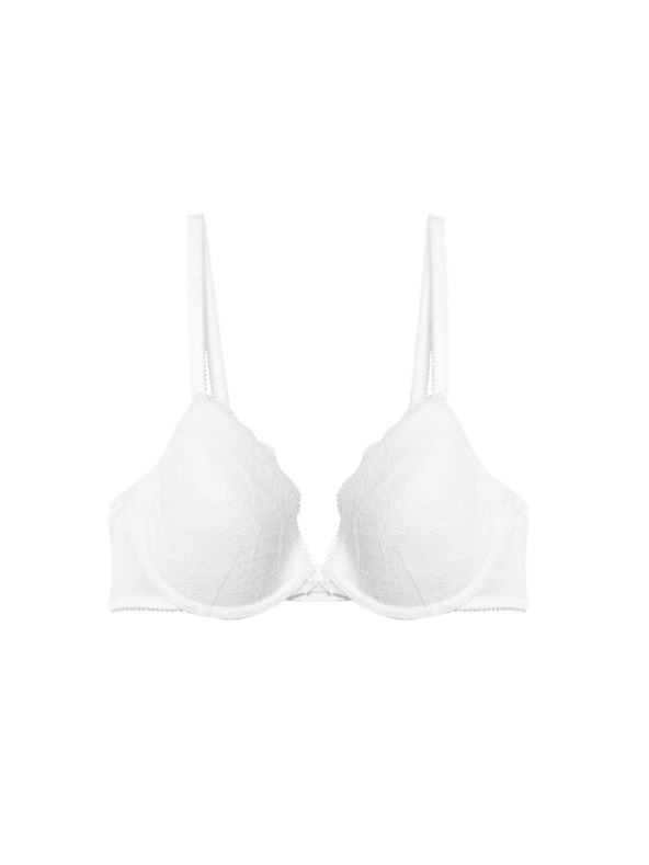 Marks & Spencer Dekoltová podprsenka s kostícami a čipkou, veľ. A–E Marks & Spencer biela