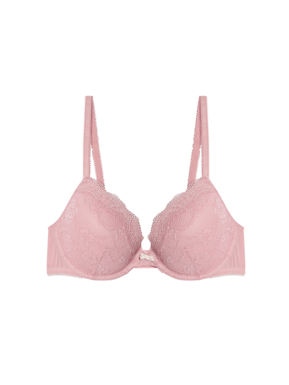 Marks & Spencer Dekoltová podprsenka s kostícami a čipkou, veľ. A–E Marks & Spencer ružová