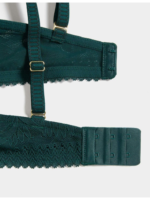 Marks & Spencer Čipková push-up podprsenka s kostícami a technológiou Flexifit™, veľ. A–E Marks & Spencer zelená