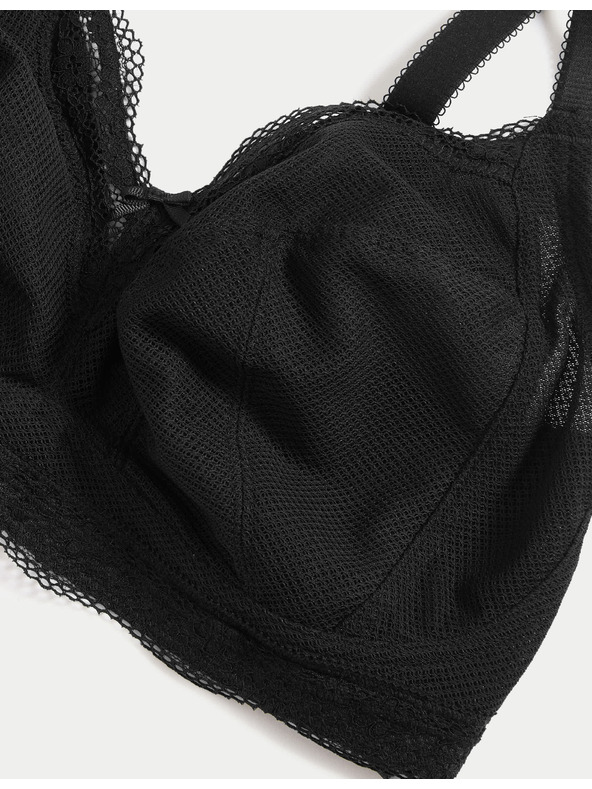 Marks & Spencer Braletka Jasmine bez kostíc s čipkovými lemami, veľ. F+ Marks & Spencer čierna