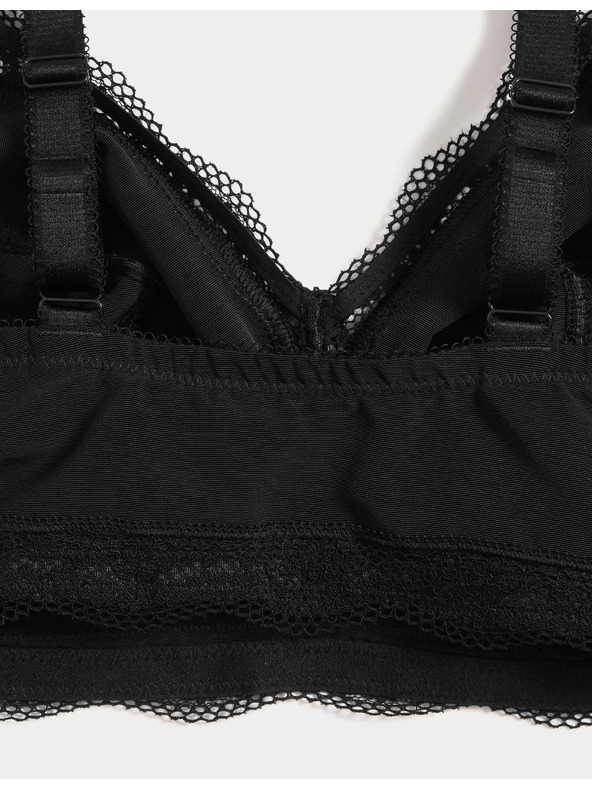 Marks & Spencer Braletka Jasmine bez kostíc s čipkovými lemami, veľ. F+ Marks & Spencer čierna