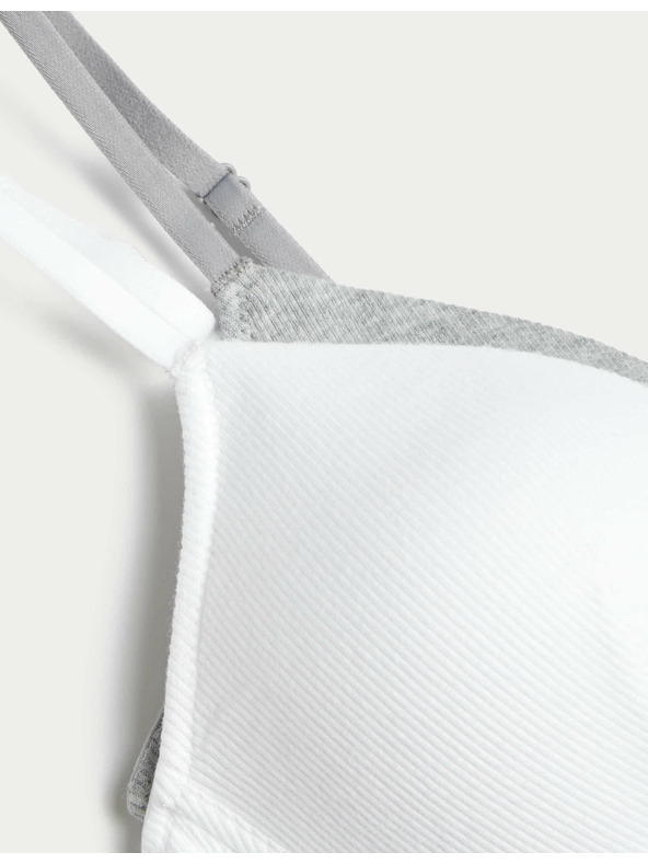 Marks & Spencer Sada 2 ks rebrovaných prvých podprseniek bez kostíc, s vysokým podielom bavlny, veľ. AA–D Marks & Spencer biela