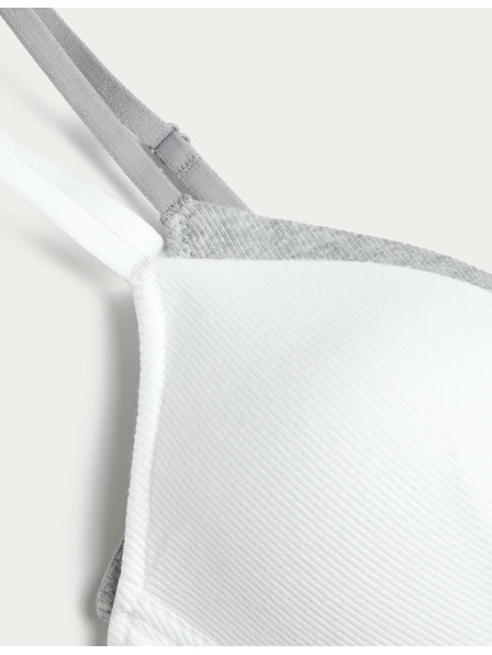 Marks & Spencer Sada 2 ks rebrovaných prvých podprseniek bez kostíc, s vysokým podielom bavlny, veľ. AA–D Marks & Spencer biela