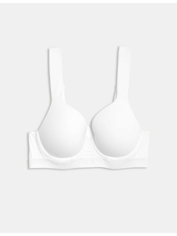 Marks & Spencer Športová hybridná hladká podprsenka so strednou oporou (A–E) Marks & Spencer biela