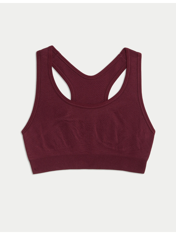 Marks & Spencer Stredne spevnená obojstranná bezšvová športová podprsenka Marks & Spencer červená