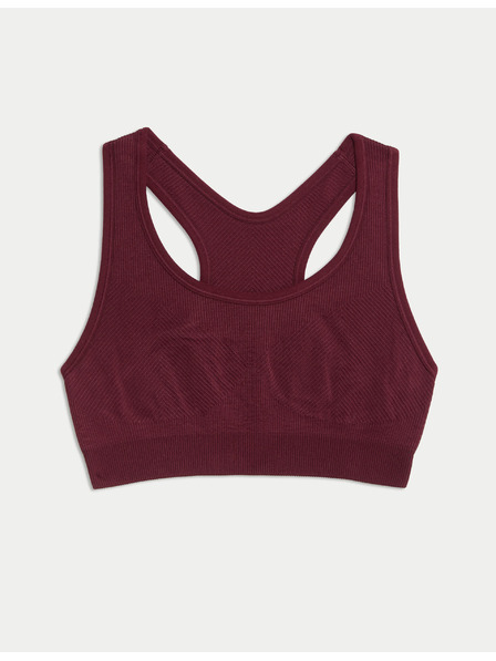 Marks & Spencer Stredne spevnená obojstranná bezšvová športová podprsenka Marks & Spencer červená