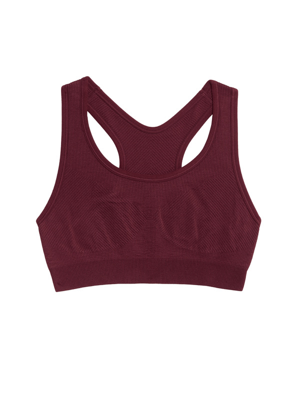 Marks & Spencer Stredne spevnená obojstranná bezšvová športová podprsenka Marks & Spencer červená