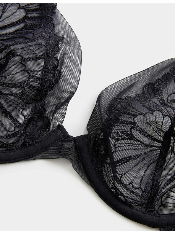 Marks & Spencer Podprsenka s kosticami a výšivkou Monaco (A-E) Marks & Spencer námorná modrá