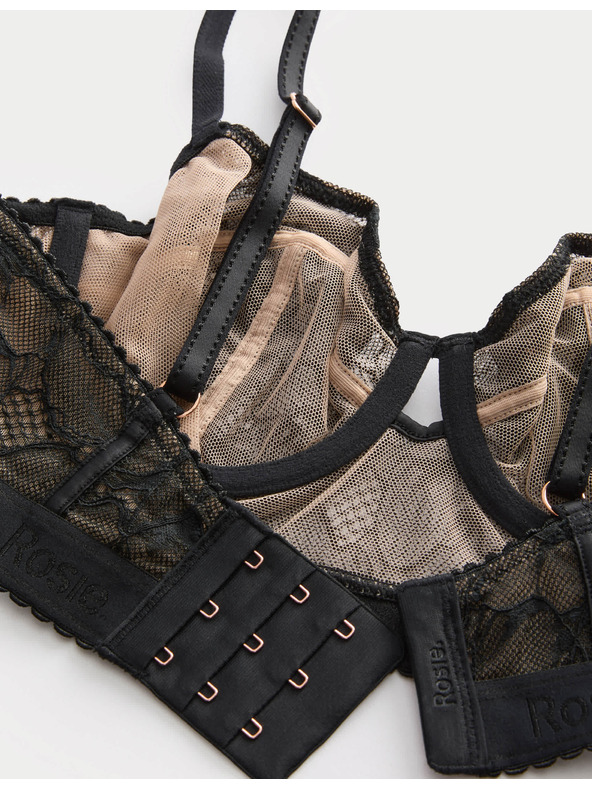 Marks & Spencer Dlhá balkónová podprsenka LaceWear s kosticami Marks & Spencer čierna