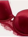 Marks & Spencer Saténová podprsenka s kosticami a polovičnými košíčkami Forget Me Not, veľ. A–E Marks & Spencer červená