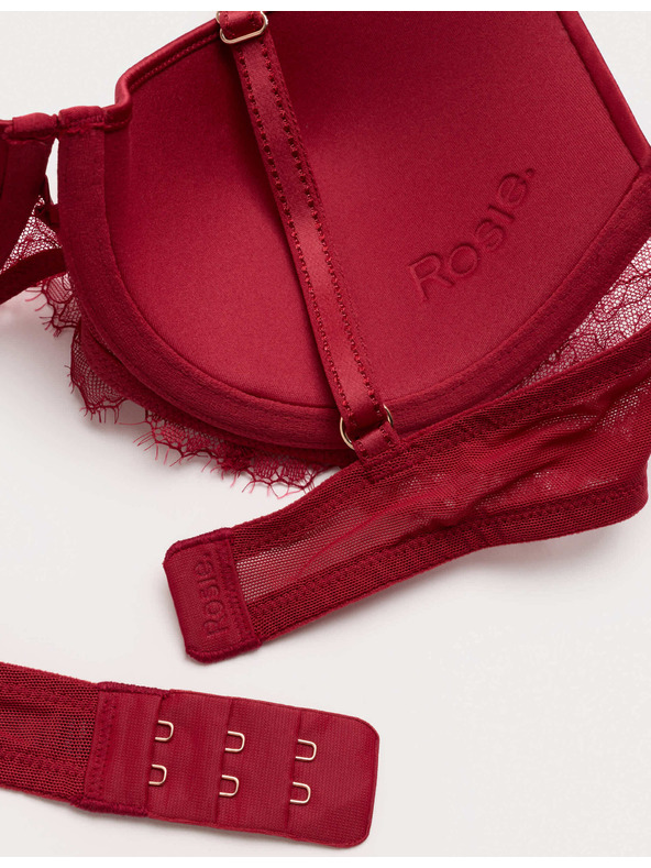 Marks & Spencer Saténová podprsenka s kosticami a polovičnými košíčkami Forget Me Not, veľ. A–E Marks & Spencer červená