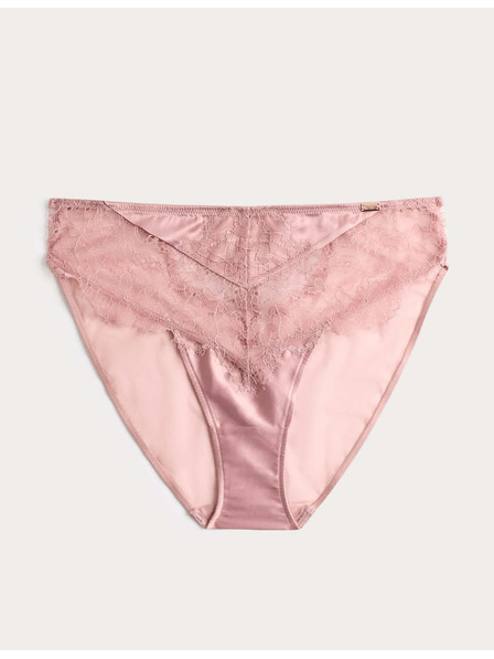 Marks & Spencer Čipkované pančuchy s vysokým pásom a motívom nezábudiek Marks & Spencer hnedá