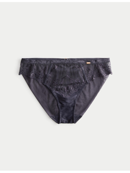 Marks & Spencer Vysoko strihané nohavičky Lisianthus s výšivkou Marks & Spencer sivá