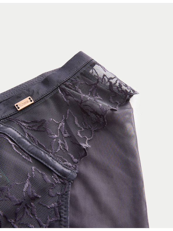 Marks & Spencer Vysoko strihané nohavičky Lisianthus s výšivkou Marks & Spencer sivá