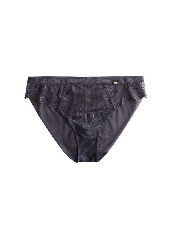 Marks & Spencer Vysoko strihané nohavičky Lisianthus s výšivkou Marks & Spencer sivá