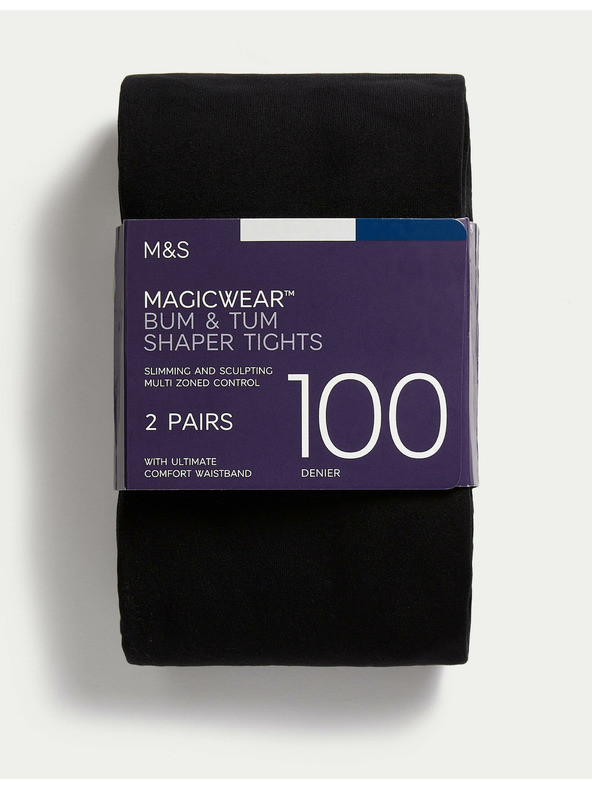 Marks & Spencer Nepriehľadné pančuchy Magicwear™, 100 DEN, sada 2 ks Marks & Spencer čierna