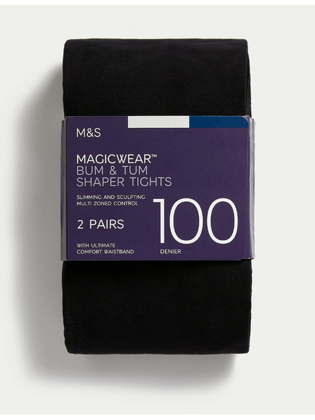 Marks & Spencer Nepriehľadné pančuchy Magicwear™, 100 DEN, sada 2 ks Marks & Spencer čierna