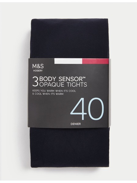 Marks & Spencer Pančuchové nohavice Body Sensor™, 40 DEN, 3 ks v balení Marks & Spencer námorná modrá