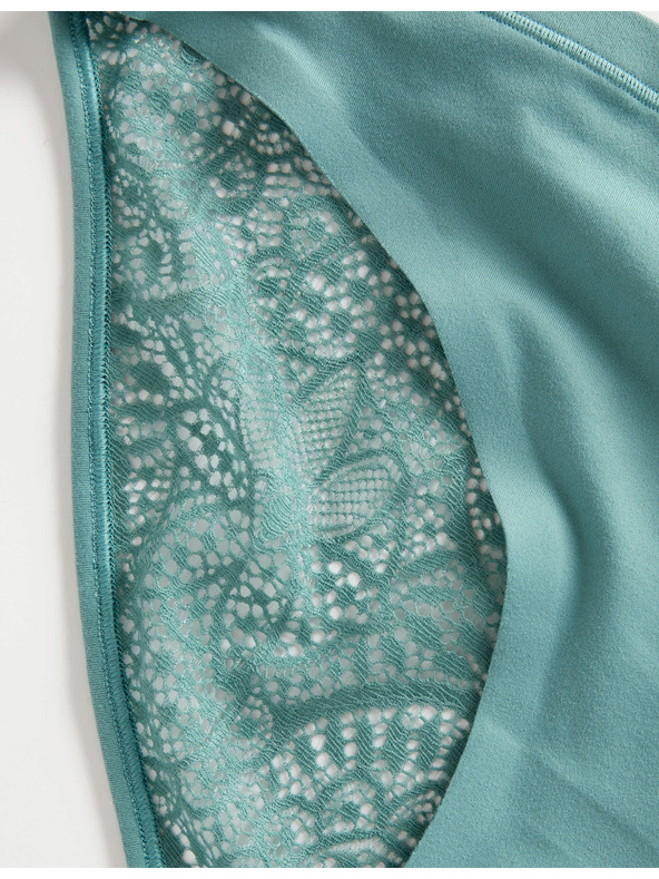 Marks & Spencer Bikiny nohavičky Body Soft™ s krajkou, sada 3 ks Marks & Spencer zelená